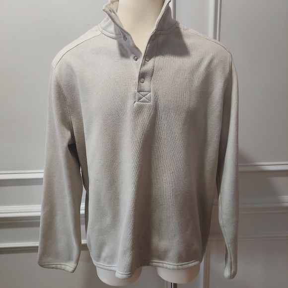 Goodfellow & Co Other - Mens beige fleece mock neck long sleeve shirt